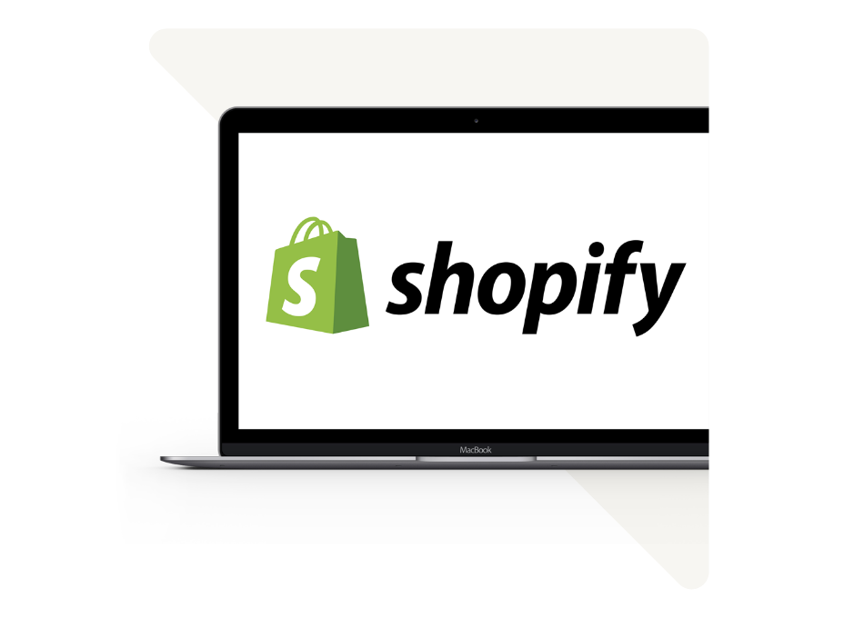 Shopify logo on a laptop