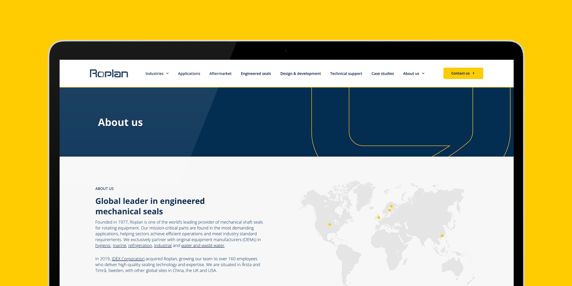 Close up of new Roplan website with Trio copywriting