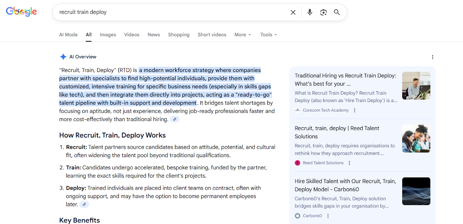 Corecom google search results