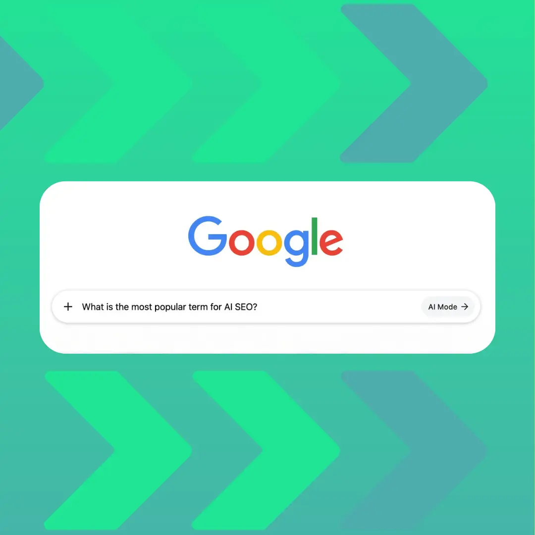 Google search box showing a search for the current AI SEO term being used.